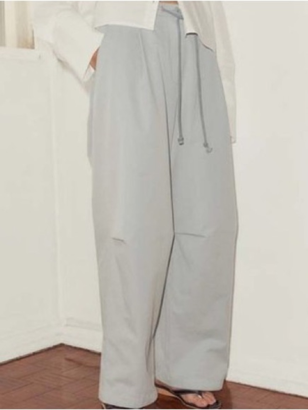Deiji Studios Bartack Pant Sky Blue Organic Cotton Wide Leg NWT S